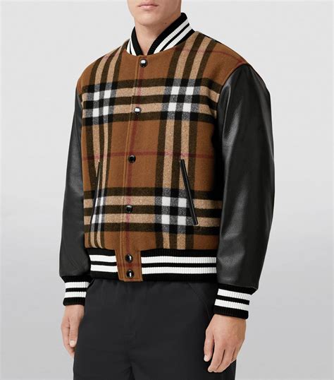 leather bomber jacket burberry|burberry windbreaker jacket.